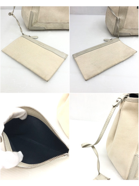 BALENCIAGA キャンバス ハンドバッグ アイボリー 535269 ※状態考慮