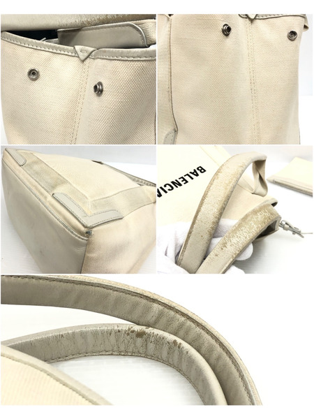 BALENCIAGA キャンバス ハンドバッグ アイボリー 535269 ※状態考慮