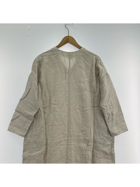 evam eva linen one-piece E233T065　グレージュ