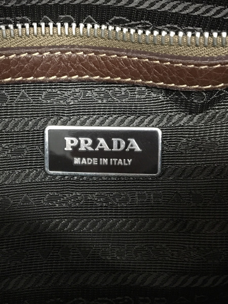 PRADA オールレザー ショルダーバッグ 茶[値下]