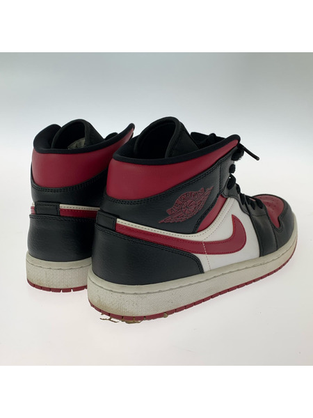 NIKE スニーカー NIKE AIR JORDAN 1 MID 28CM 黒×赤紫
