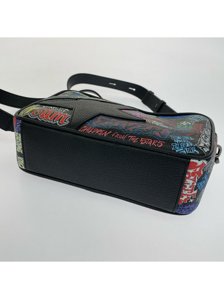 GOLDEN GOOSE  Black Graffiti Star Hammered Leather