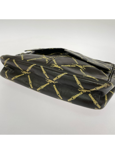 LONGCHAMP ショルダーバッグ 総柄 ベルト 乗馬 ショルダー