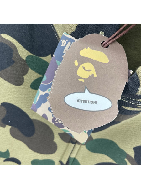 A BATHING APE パーカー(ジップアップ) サルカモ ジップパーカー 緑 XL