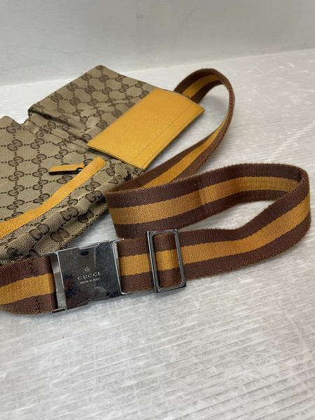 GUCCI GGキャンバス ウエストバッグ イエロー 28566 002122