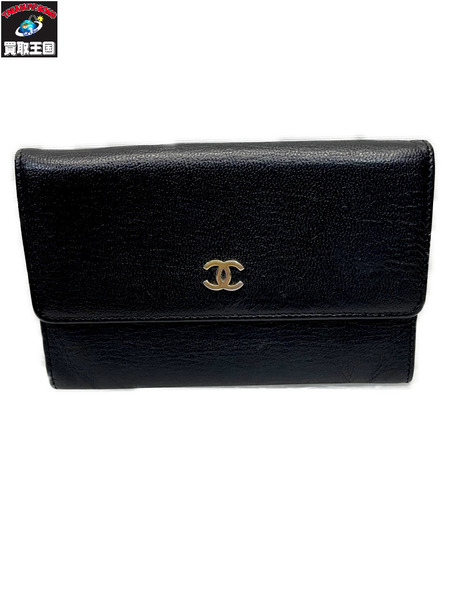 CHANEL ココマーク 1スナップ コンパクトウォレット ブラック