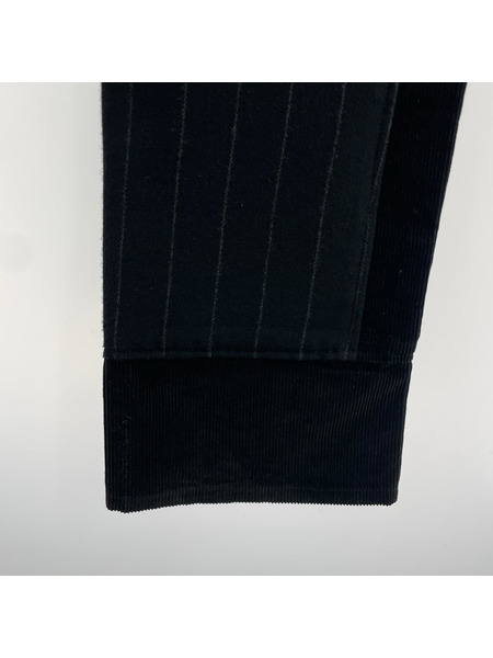 COMME des GARCONS SHIRT コーデュロイ切替 ストライプパンツ M ブラック