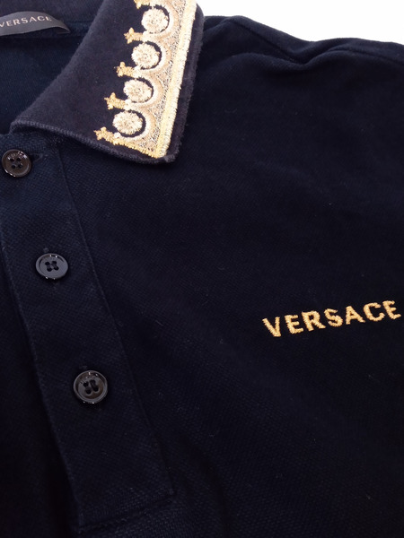 メンズラグ衣料　VERSACE　 S/Sポロシャツ ブラック