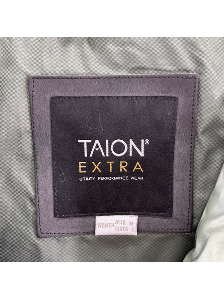 TAION ダウンジャケット クルーネックインナーダウンセット オリーブ (M)