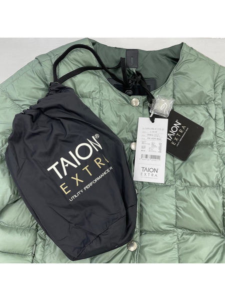 TAION ダウンジャケット クルーネックインナーダウンセット オリーブ (M)