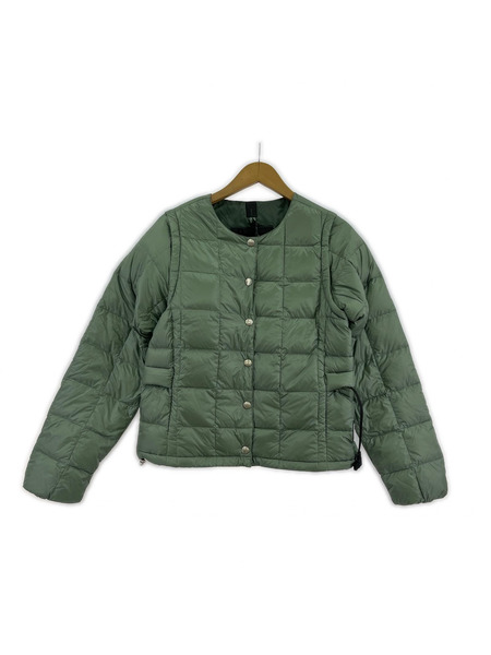 TAION ダウンジャケット クルーネックインナーダウンセット オリーブ (M)