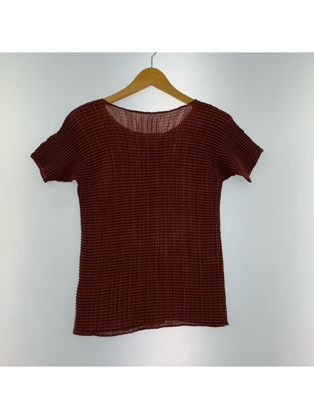 ISSEY MIYAKE 3D STEAM STRETCH ポップコーンニット M 茶 IM84-FJ507