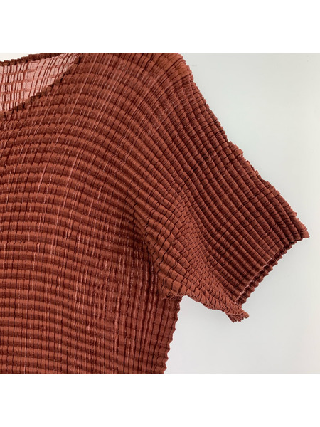 ISSEY MIYAKE 3D STEAM STRETCH ポップコーンニット M 茶 IM84-FJ507