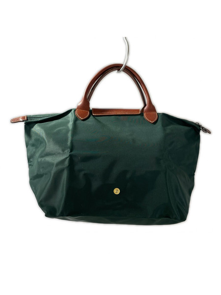 LONGCHAMP プリアージュ ナイロン レザー 緑 (M)