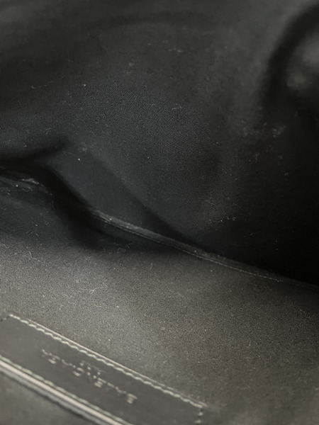 BALENCIAGA ネイビクリップクラッチバッグ デニム×レザー