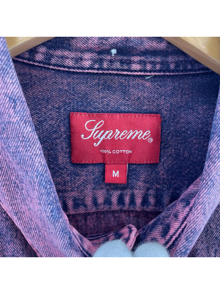 Supreme 21AW Applique Denim Shirt 製品染デニムシャツ M パープル