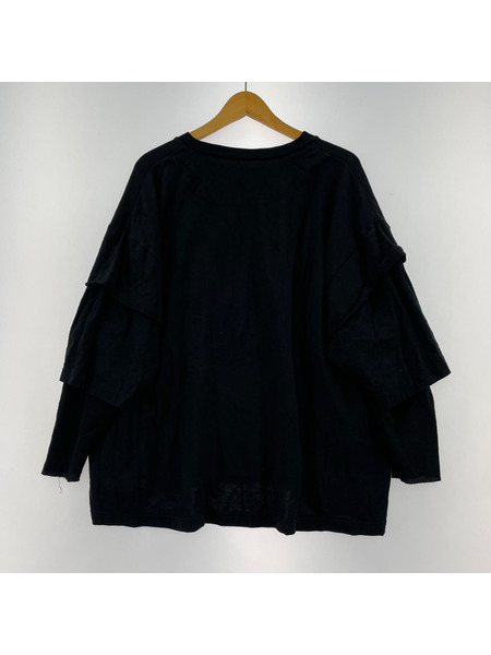 UNDERCOVER 25ss コットンガーゼ レイヤードカットソー 2 ブラック UC1E4804-2