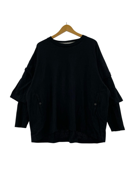 UNDERCOVER 25ss コットンガーゼ レイヤードカットソー 2 ブラック UC1E4804-2