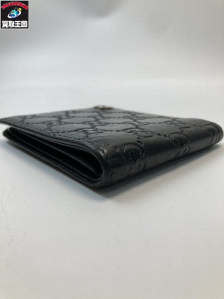 GUCCI グッチ 473922 GG グッチシマ レザー 二つ折り 財布 ブラック コンパクトウォレット