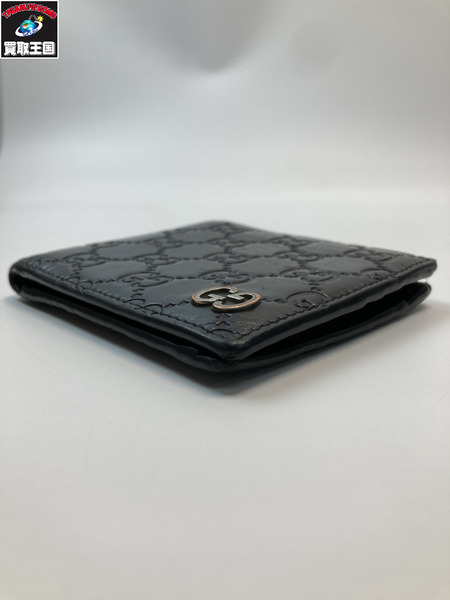 GUCCI グッチ 473922 GG グッチシマ レザー 二つ折り 財布 ブラック コンパクトウォレット