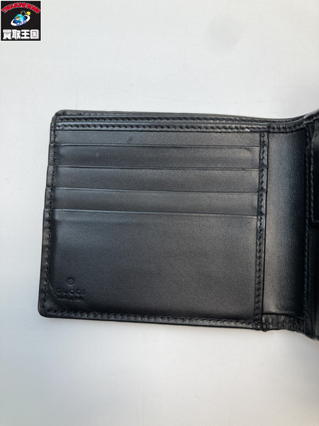GUCCI グッチ 473922 GG グッチシマ レザー 二つ折り 財布 ブラック コンパクトウォレット