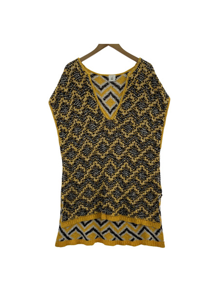 6 ROKU DIAMOND MOTIF SKIPPER KNIT VEST[値下]