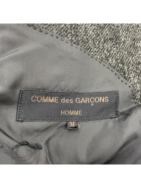 COMME des GARCONS HOMME 80s 肩抜キ ツイードダブルブレストジャケット グレー