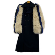 TOGA PULLA ジャケット 袖ファーウールコート(36)ネイビー