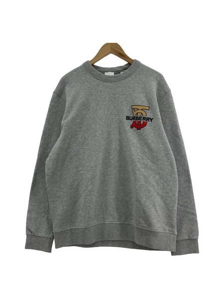 BURBERRY B A スウェット・トレーナー LOGO CREWNECK GREY SIZE:M[値下]