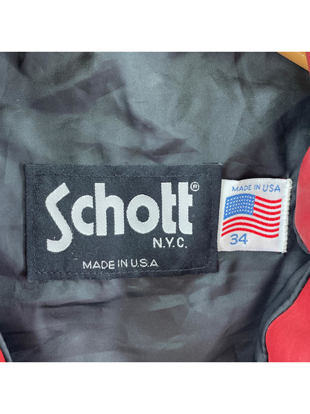 schott レザージャケット レザー トラッカージャケット (34)RED