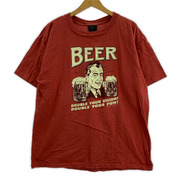 OLD・VINTAGE 半袖Tシャツ・カットソー 90s BEER USA製 赤 (L)