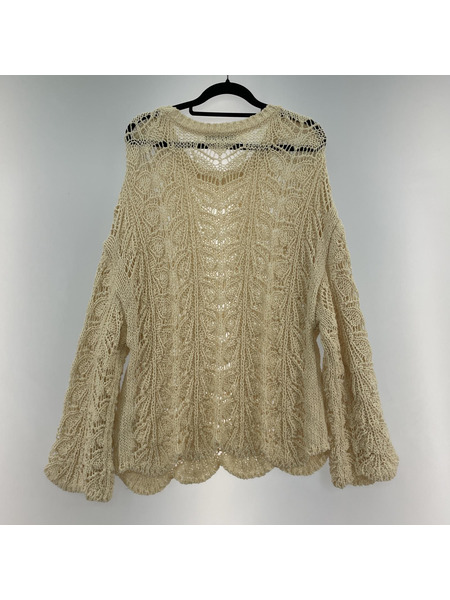 ZARA オープンニットカーディガン (L) アイボリー[値下]
