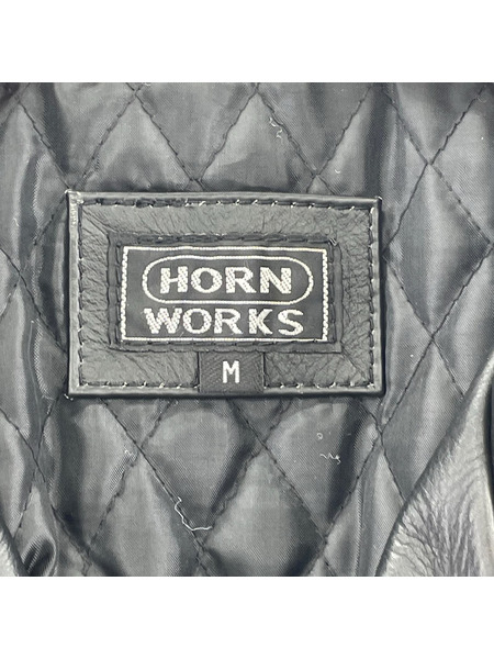 . レザージャケット HORN WORKS 牛革 ライダースジャケット M