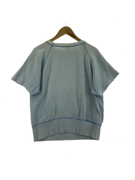 Champion 半袖Tシャツ・カットソー 60s ランタグ  カットオフスウェット 水色