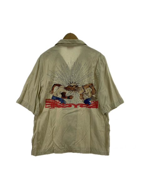 DIESEL S-BRACK-B-EPBR ビジュースタッズシャツ 46 ベージュ