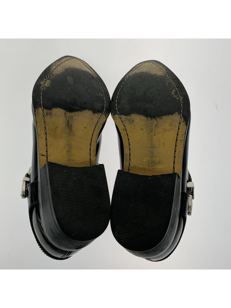 . シューズ TEXAS VILLAGE ストラップ レザーシューズ 黒