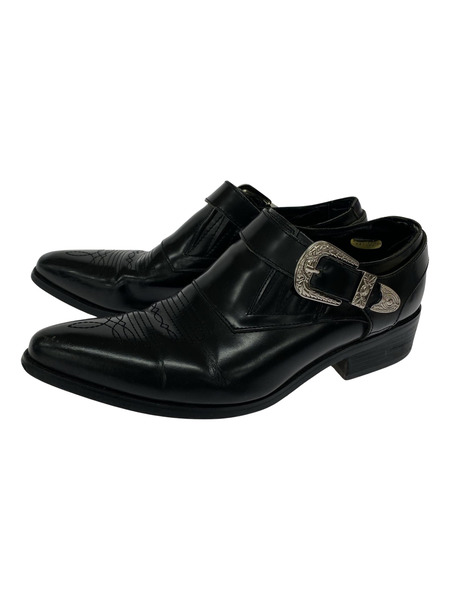 . シューズ TEXAS VILLAGE ストラップ レザーシューズ 黒
