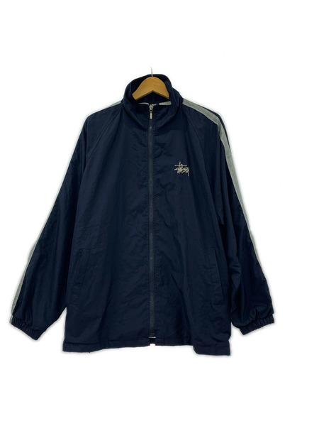 STUSSY 90s~ 赤青タグ サイドテープ ナイロンジャケット L ネイビー