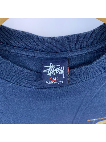 STUSSY 半袖Tシャツ・カットソー 90s 紺タグ ドラゴンS/Sカットソー(M)紺