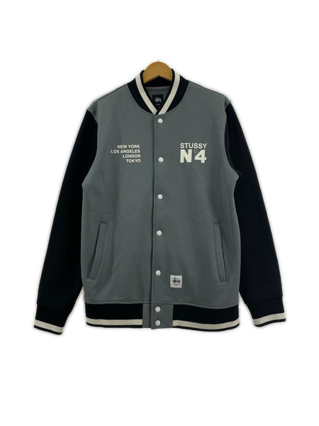 STUSSY ジャケット スウェットスタジャン 青 M