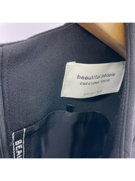 beautiful people ノースリーブワンピース プリーツノースリーブワンピース size38