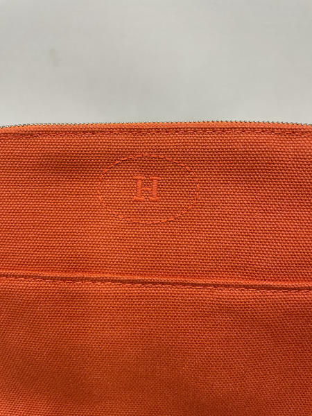 HERMES キャンバス ボリードポーチ オレンジ