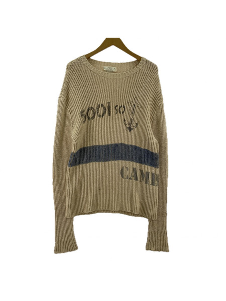 POLO RALPH LAUREN ニット・セーター RRL リネンロゴニット(L)[値下]