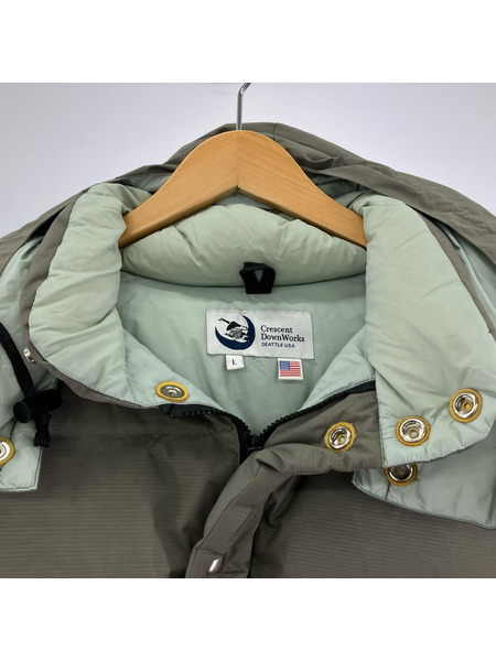 Crescent Down Works ダウンジャケット ダウンジャケット(L) グレー×ミントカラー
