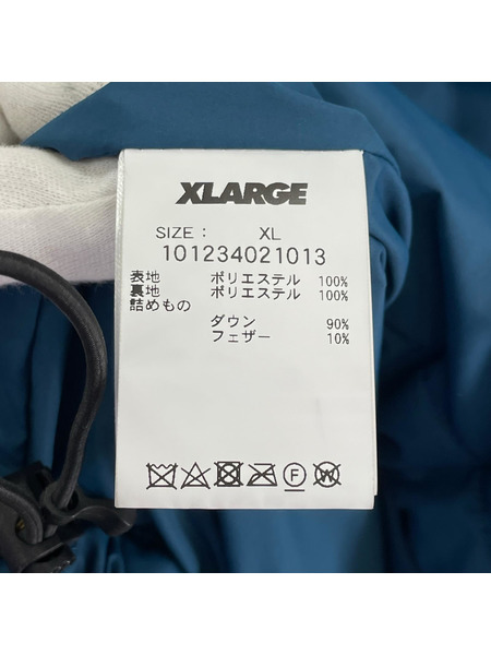 XLARGE ダウンジャケット ロゴ刺繍 XL 紺