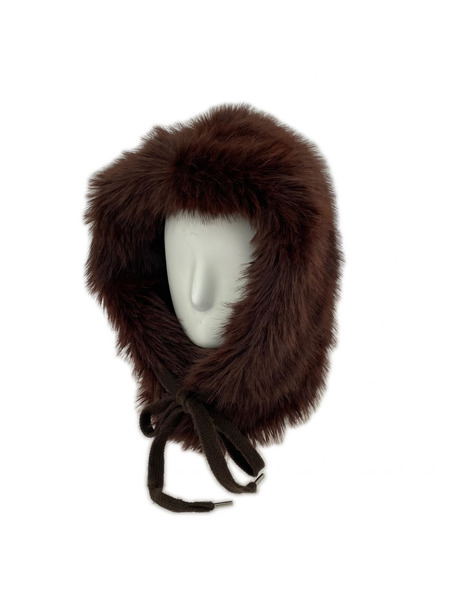 KIJIMA TAKAYUKI LONG FAUX FUR HOOD 茶