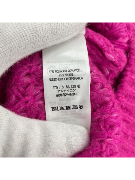 ニット・セーター SMALL LOGO WAFFLE SWEATER PINK