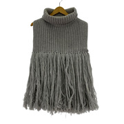 HYKE ニット・セーター フリンジニットベストFREE SIZE グレー