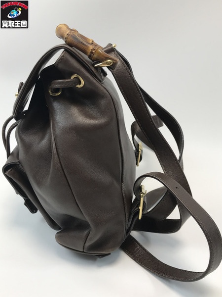 GUCCI グッチ オールド バンブー リュック レザー ブラウン オールド