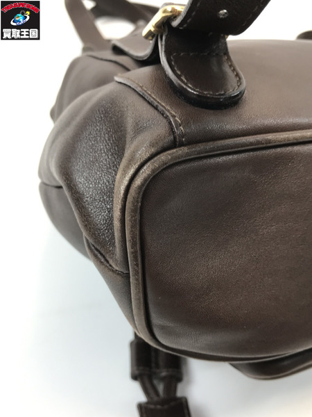 GUCCI グッチ オールド バンブー リュック レザー ブラウン オールド